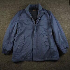 Vtg 70s Sears Sportswear Sherpa Lined Utility Work Coat Jacket Navy Blue Mens 42